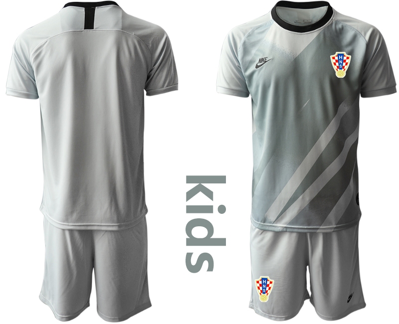 Cheap Youth 2021 European Cup Croatia grey goalkeeper Soccer Jersey